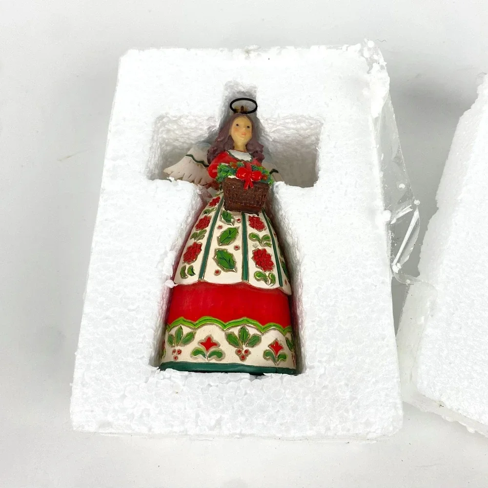 Jim Shore Floral Angel Christmas Tree Ornament w Box 6009456 RARE Collectible